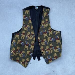 Vintage Disney Winnie The Pooh Bear Button Woman's Vest One Size USA 90s